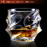 Whiskey Glass Crystal Cup Stunning Rock Style Old Fashioned Cocktail Glass with Timeless Design