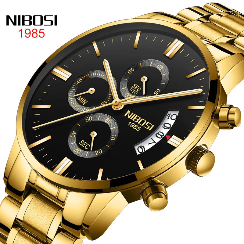 Men's Elegant Wrist Watches Sleek, Gold design, and Stylish Timepiece