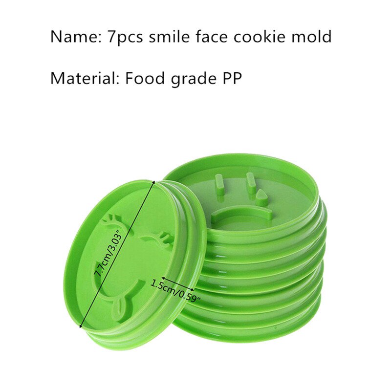 7Pcs/set Smiley Biscuit Mold Cake Decorating Cookie Cutter Set