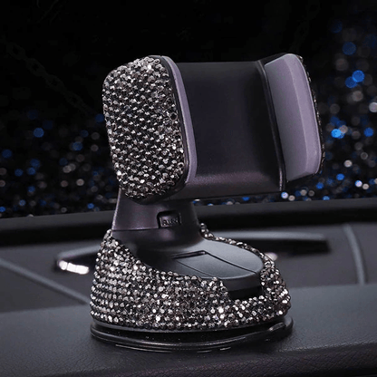 3pcs Crystal Car Phone Holder Features a 360 Degree Rotation
