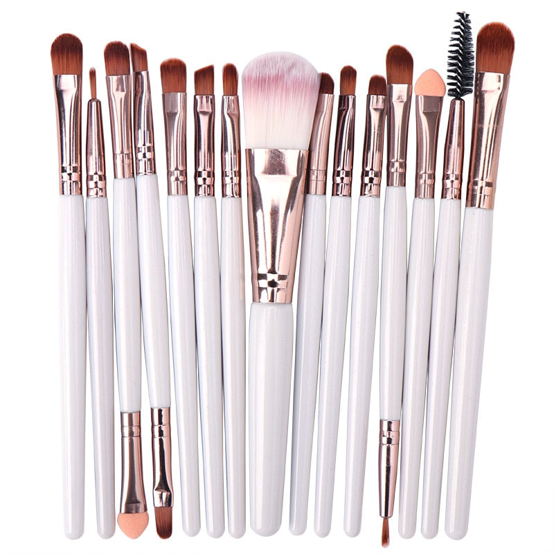 15 Pieces Soft Synthetic Fibers Makeup Brush Set