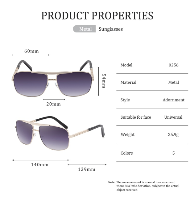 Classic Stylish Trendy Men's Square Sunglasses Fashion Accessories