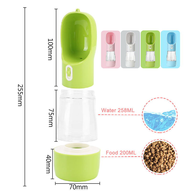 Outdoor Pet Feeding Bottle Easy to Use and Convenient to Carry