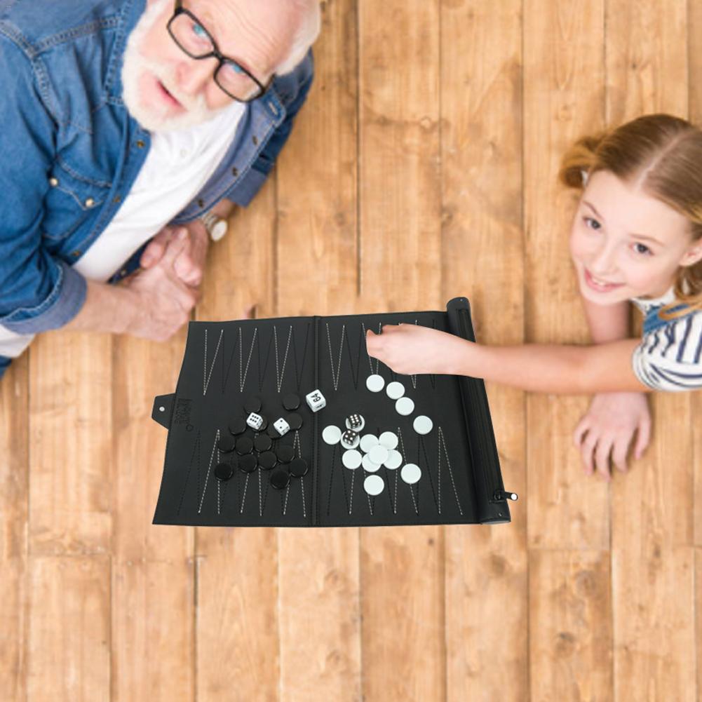 Foldable chess board set travel games chess backgammon checkers toy Chessmen leisure game board toys gift Chess board
