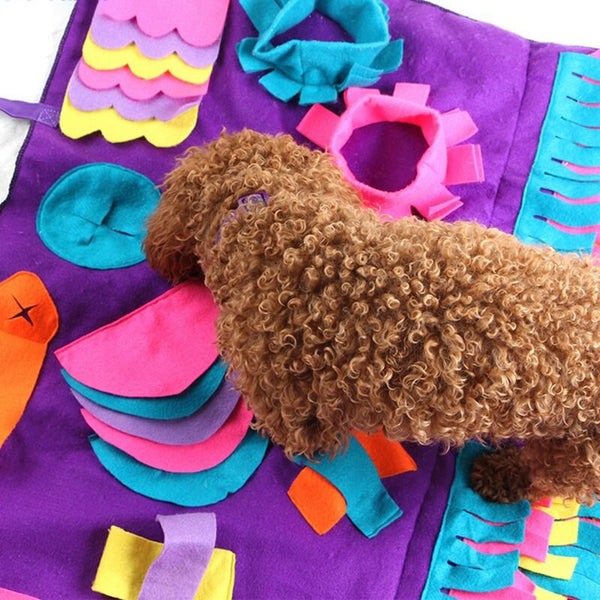 Dog Snuffle Mat Puppy Cat Pet Sniffing Training Pad Puppy Activity Training Blanket Detachable Fleece Pads