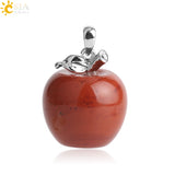 3pcs Crystal Apple Pendant Natural Gemstone Pendants