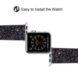 3pcs Leather Band for Apple Watch Series 6 SE 5/4/3 Bling Strap for iWatch