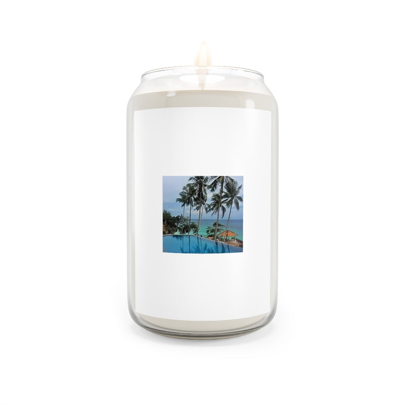 View by the Beach Design Scented Candle, 13.75oz Holiday Gift Birthday Gift Comfort Spice Scent, Sea Breeze Scent, Vanilla Bean Scent Home Decor