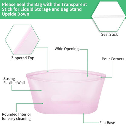 Silicone Food Zip Bag Food Fresh-keeping Bag