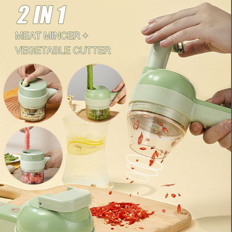 4 In 1 Electric Vegetable Cutter Set Kitchen Tools