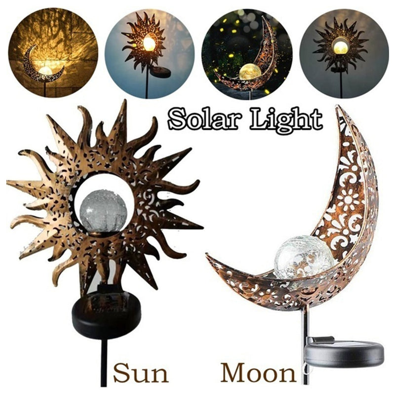 Solar Iron Art Ground Plug Lawn Light Lamp