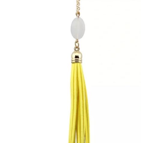 NWT New Long Tassel Necklace w/ Oval Gemstone. Women's Fashion Jewelry