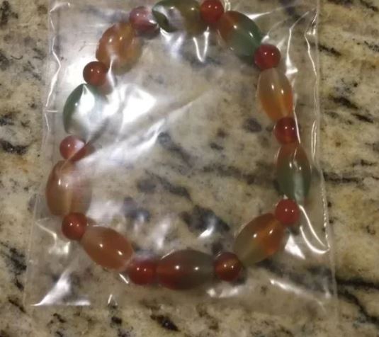 New Brown-Green Jade Stone Stretch Bracelet. Women's Fashion Accessories