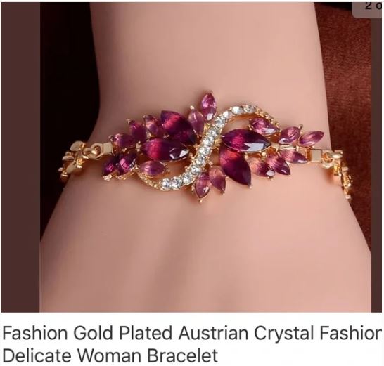 Austrian Crystal Gemstone Bracelet. Women's Fashion Jewelry