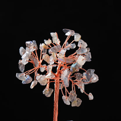 1PC Natural crystal rubble fortune tree Rough Crystal flower tree Irregular Rose quartz