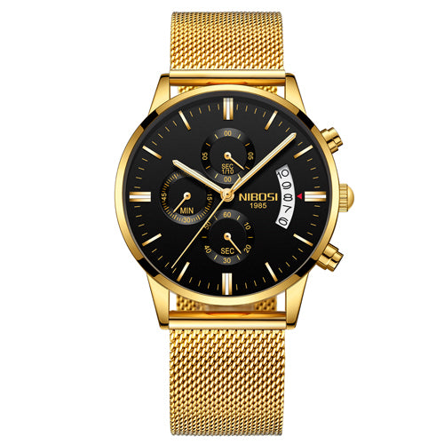 Men's Elegant Wrist Watches Sleek, Gold design, and Stylish Timepiece