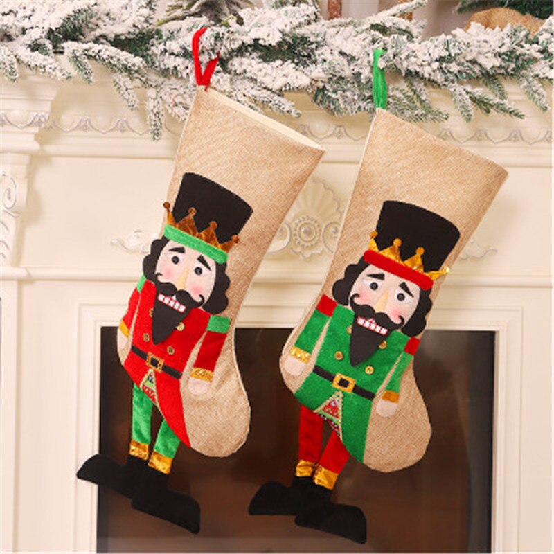 3pcs Christmas Socks Stockings Home Decorations