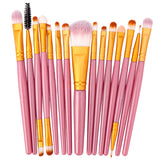 15 Pieces Soft Synthetic Fibers Makeup Brush Set