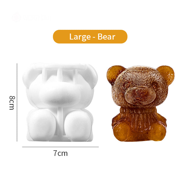 Cute Teddy Bear Food Grade Silicone Mold Ice Cube Maker