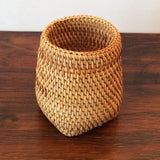 3pcs Home Storage Hand Weave Natural Rattan Baskets Organizer