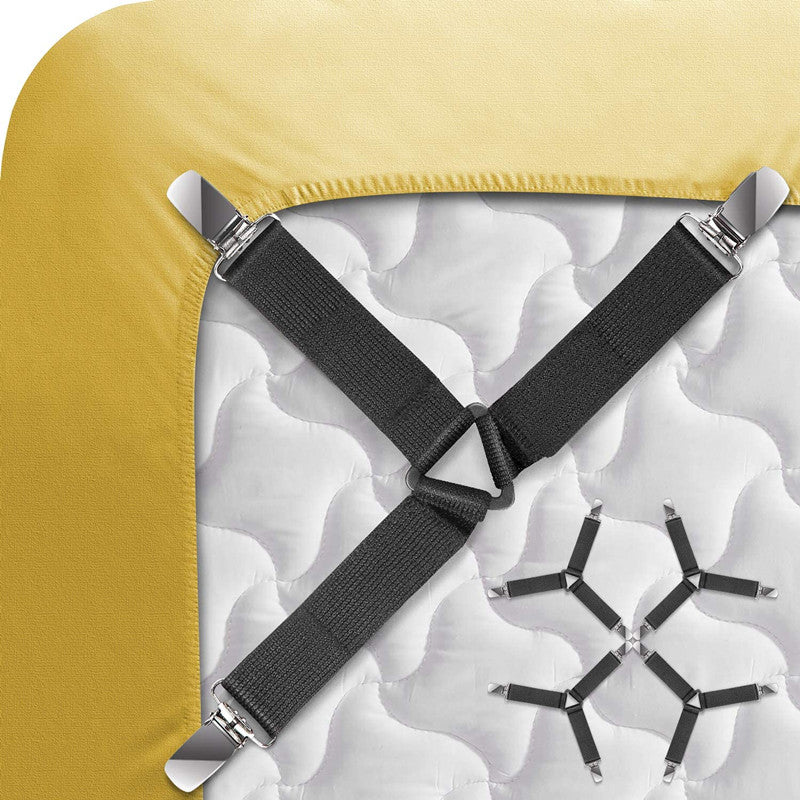 4PCS/Set Clip Bed Sheet Belt Fastener Mattress Elastic Non-Slip Clip Blanket Gripper