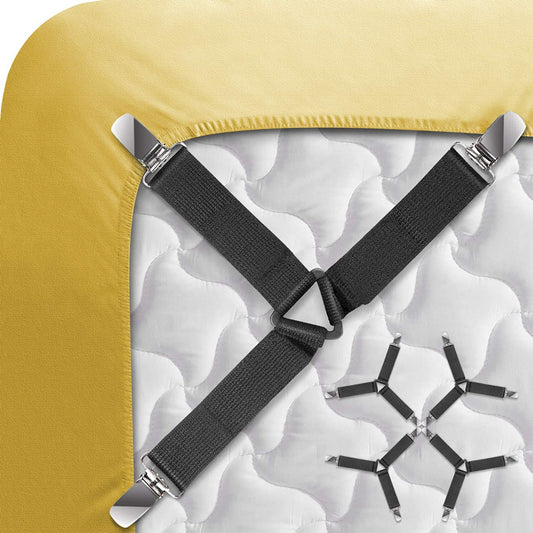 4PCS/Set Clip Bed Sheet Belt Fastener Mattress Elastic Non-Slip Clip Blanket Gripper