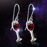 3pcs Fabulous Red Wine Goblets Stud Earrings