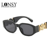 3pcs Retro Cutting Lens Gradient Square Sun Glasses UV400 For Men & Women