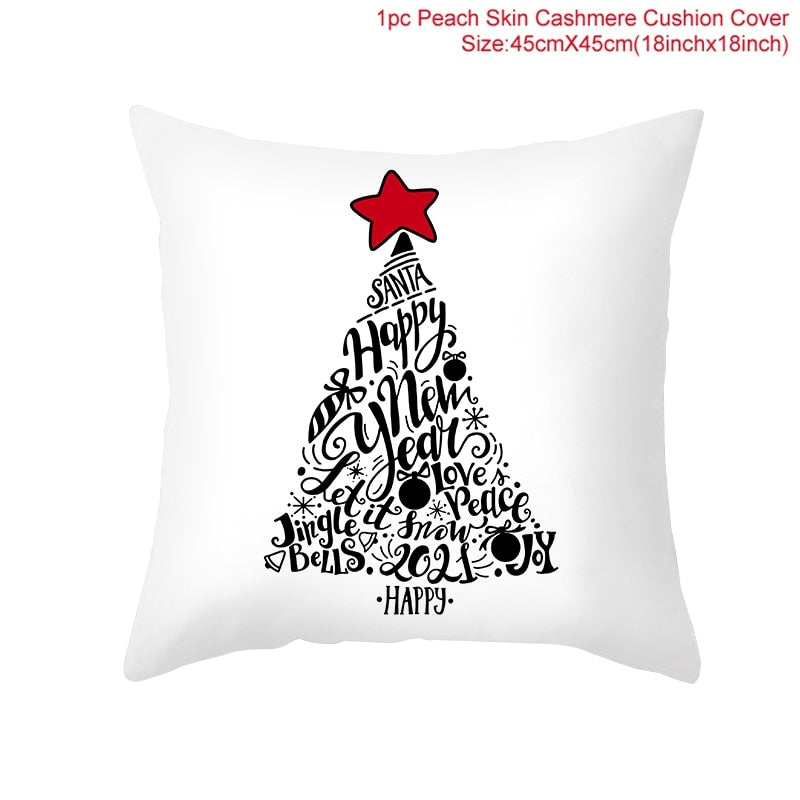 3pcs 45x45cm Cartoon Christmas Print Design Pillowcase