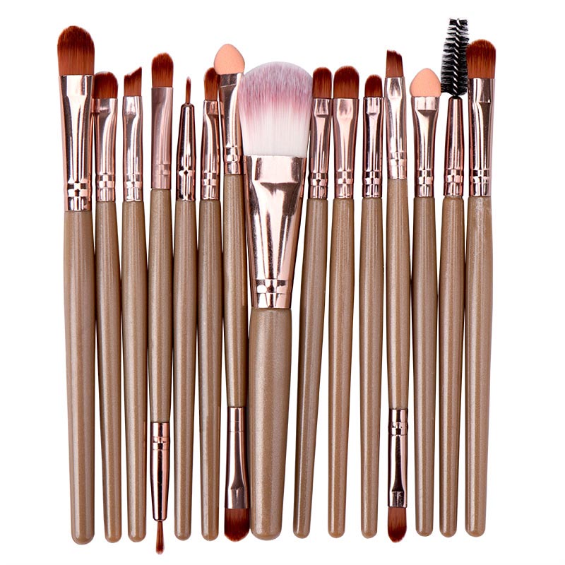 15 Pieces Soft Synthetic Fibers Makeup Brush Set