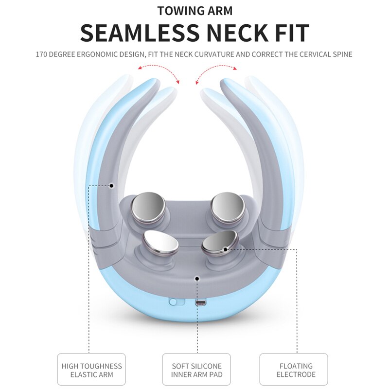 Smart 4D Magnetic Pulse Heated Electric Shoulder Neck Massager Fatigue Pain Relief Cervical Massage with Remote Control