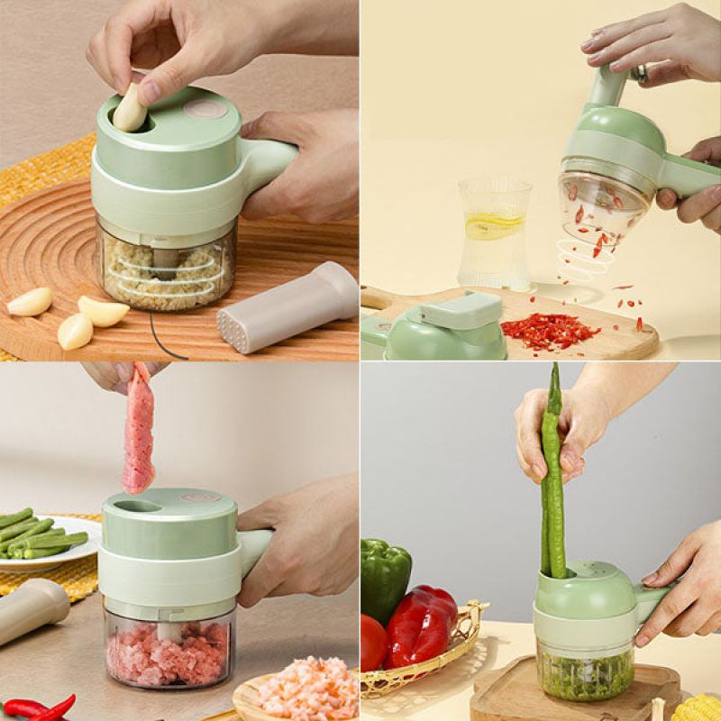 4 In 1 Electric Vegetable Cutter Set Kitchen Tools