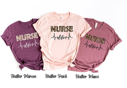 Leopard Nurse Life Short Sleeve Shirt