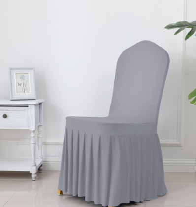 3pcs Wedding Spandex Chair Cover With  Pleated Ruffled  Skirt