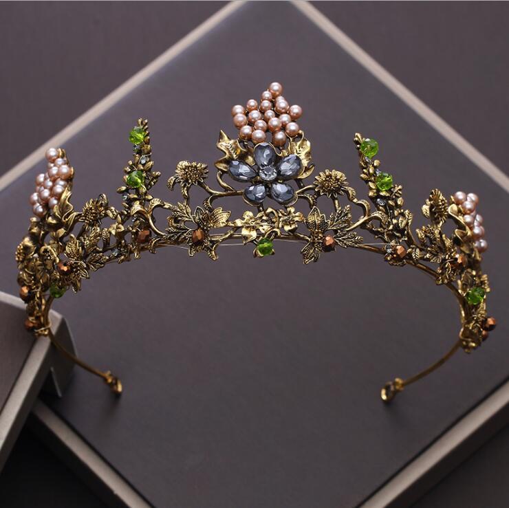 Vintage Handmade Crystal Tiara Crown Hair wear Hair Accessories