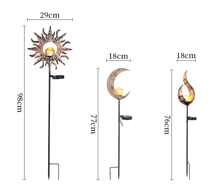 Solar Iron Art Ground Plug Lawn Light Lamp