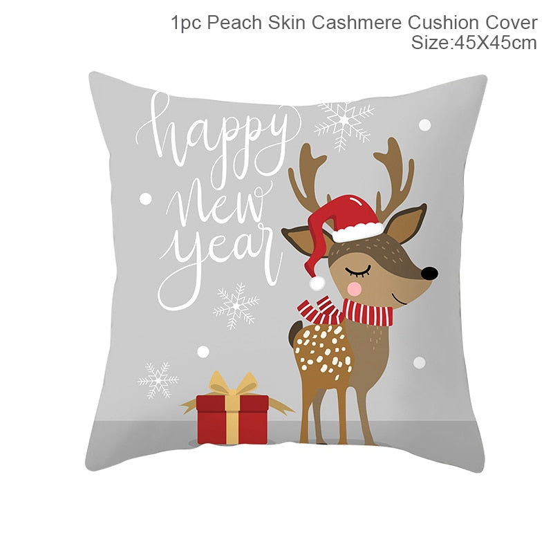 3pcs 45x45cm Cartoon Christmas Print Design Pillowcase