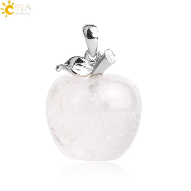 3pcs Crystal Apple Pendant Natural Gemstone Pendants