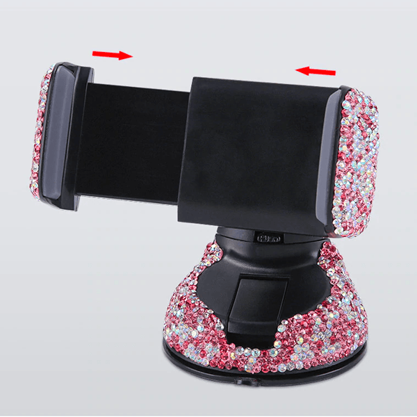 3pcs Crystal Car Phone Holder Features a 360 Degree Rotation