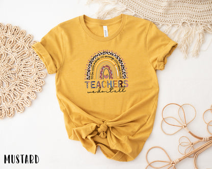 Teachers We Do It All Shirt, Rainbow Leopard Shirt