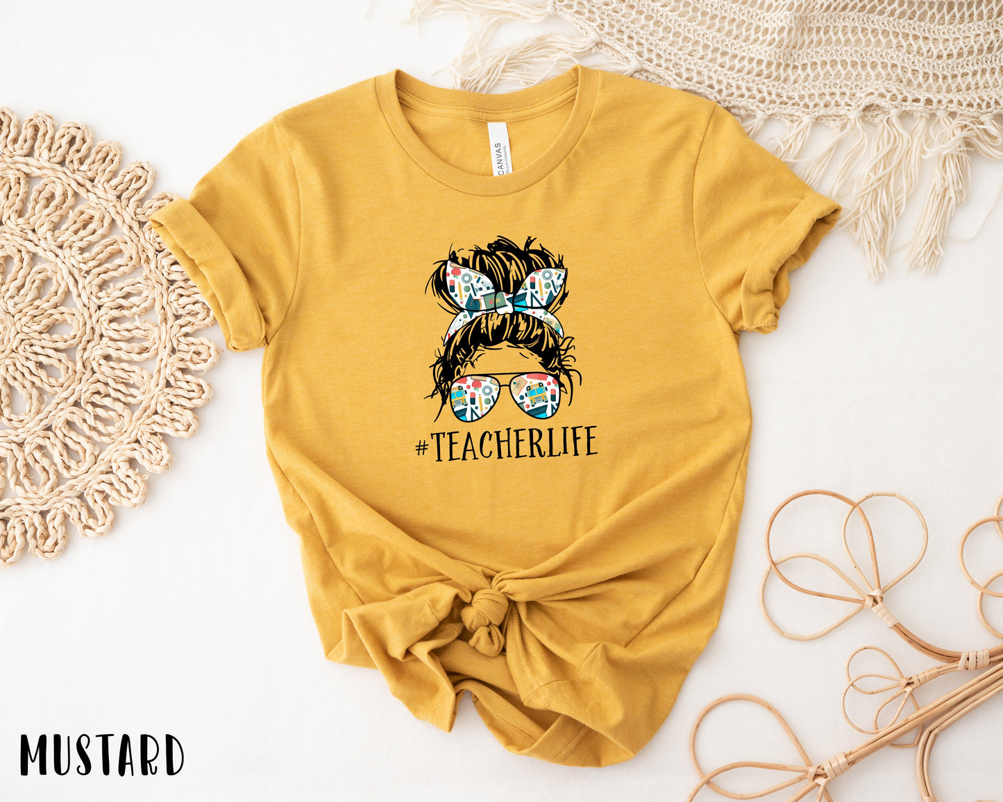 Messy Bun Teacher Life Short Sleeve Shirt