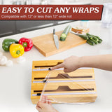 Foil Wrap Bamboo Wood Dispenser Organizer