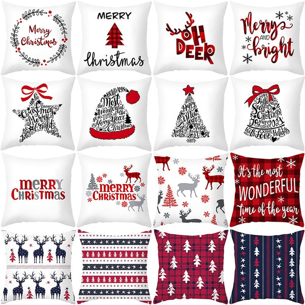 3pcs 45x45cm Cartoon Christmas Print Design Pillowcase