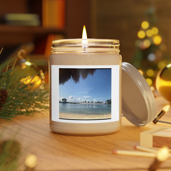 Beautiful " Beach View " Design Scented Candles, 9oz Holiday Gift Birthday Gift Comfort Spice Scent, Sea Breeze Scent, Vanilla Bean Scent Home Decor