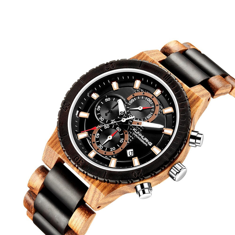 Natural Wooden Bamboo Strap Men's Quartz Watch