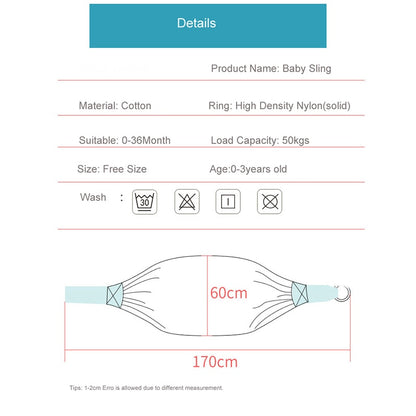 Baby Wrap Newborn Sling Dual Use Infant Nursing Cover Carrier Mesh Fabric Breastfeeding Carriers Up To 130 Lbs (0-36M)