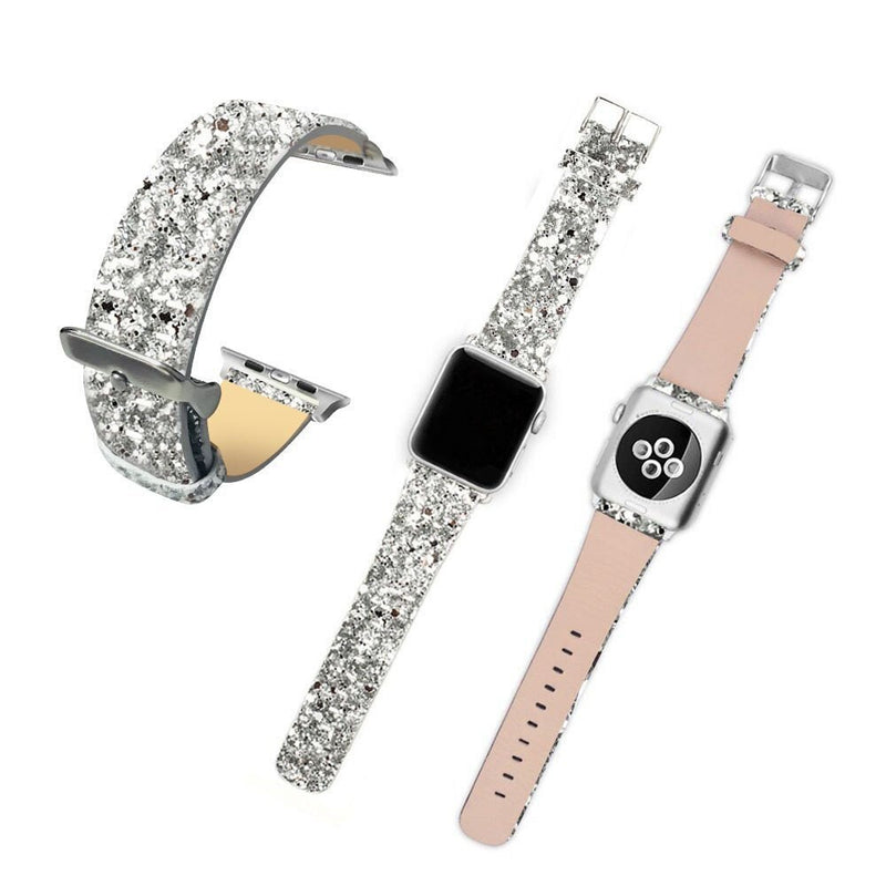 3pcs Leather Band for Apple Watch Series 6 SE 5/4/3 Bling Strap for iWatch