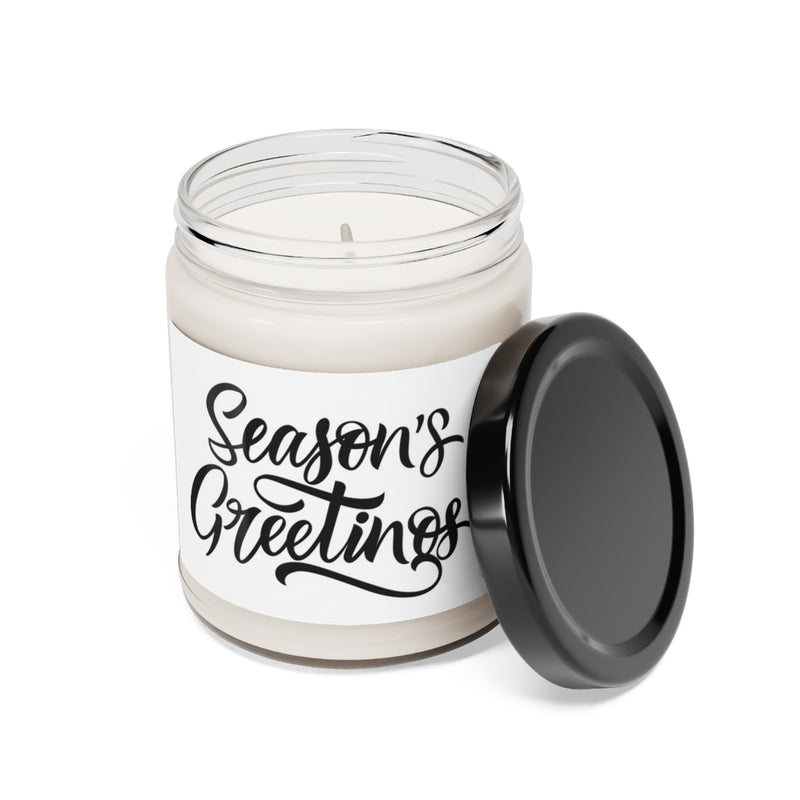 " Seasons Greetings " Scented Soy Candle, 9oz Birthday Gifts Holiday Gift White Sage Clean Cotton Lavender Sea Salt Scent