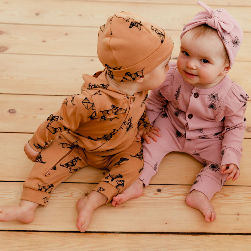 Organic Cotton Jumpsuit Printed Dogs Design For Baby Fashion