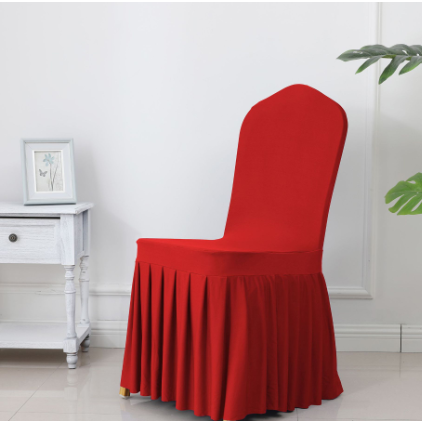 3pcs Wedding Spandex Chair Cover With  Pleated Ruffled  Skirt